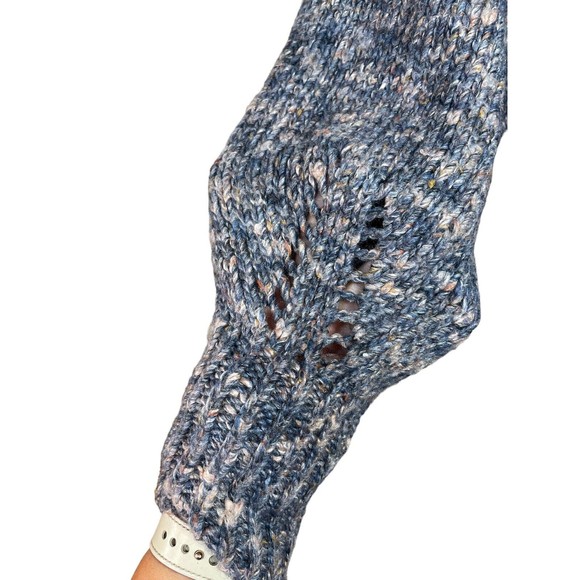 Madewell Pleated Shoulder Balloon‎ Sleeve Blue Chunky Knit Sweater Small - Picture 5 of 10